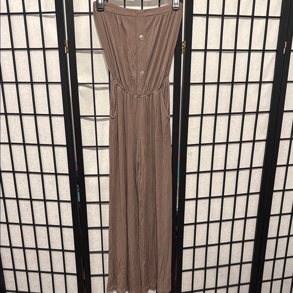 Joshua Brown Strapless Jumpsuit